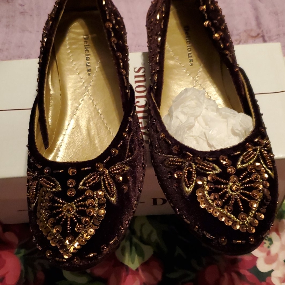 🥿 Delicious Brown Velvet flat.